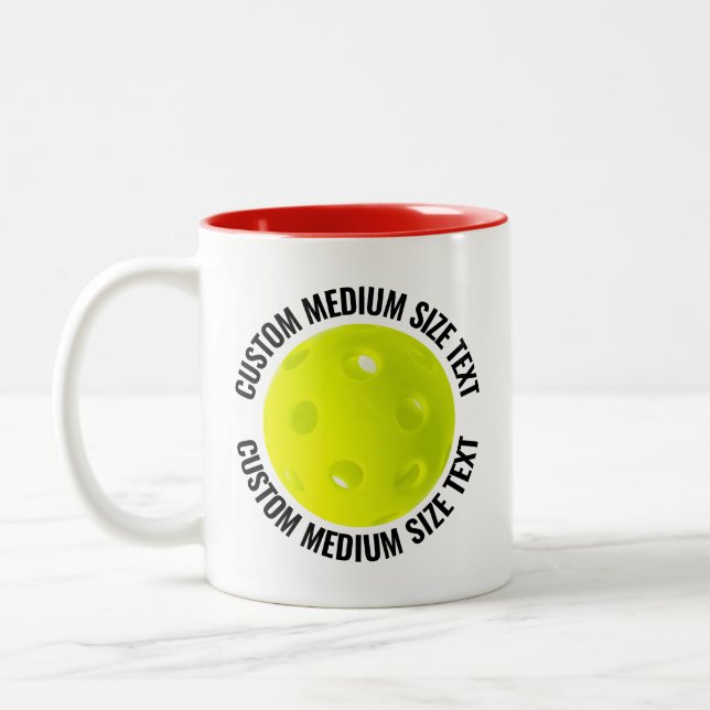 Pickleball & Medium Text ROT 325ml Custom Zweifarbige Tasse (Links)