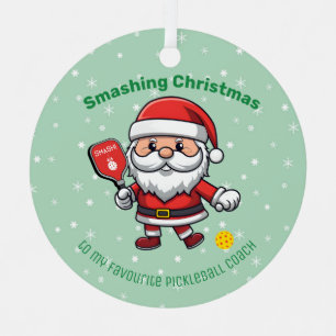 Pickleball Merry Christmas Metal Ornament Aus Metall