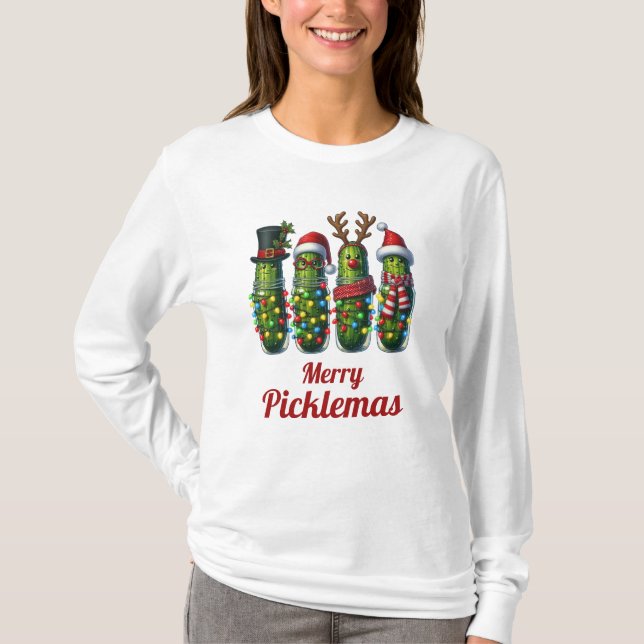 Pickleball Merry Picklemas T-Shirt (Vorderseite)