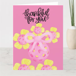 Pickleball mit Blume Dankeskarte