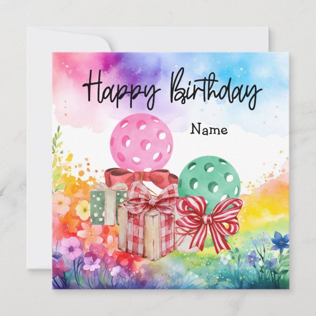 Pickleball mit Geburtstagsgeschenken (Vorderseite)