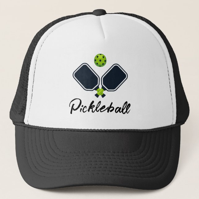 Pickleball mit Paddle & Ball Custom Truckerkappe (Vorderseite)