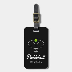 Pickleball mit Paddles und Ball Personalisiert Gepäckanhänger