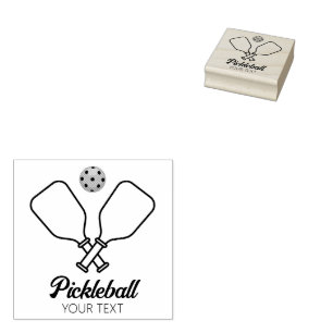 Pickleball mit Paddles und Ball Personalisiert Gummistempel
