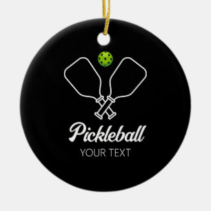 Pickleball mit Paddles und Ball Personalisiert Keramik Ornament