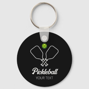 Pickleball mit Paddles und Ball Personalisiert Schlüsselanhänger