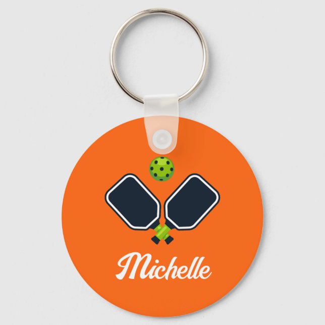 Pickleball mit Personalisiertem Paddle- und Ball-N Schlüsselanhänger (Vorderseite)