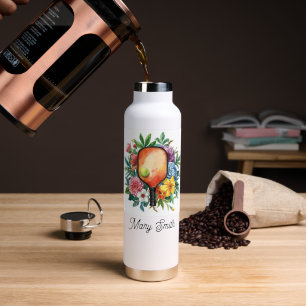 Pickleball mit schönen Blumen Trinkflasche
