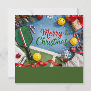 Pickleball mit Weihnachtsrahmen Feiertagskarte