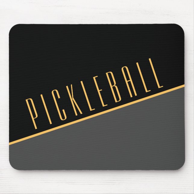PiCKLEBALL Moderner, diagonaler schwarzer, grauer  Mousepad (Vorne)