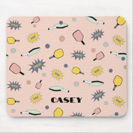 Pickleball Monogram Add Your Name Fun Colorful Mousepad