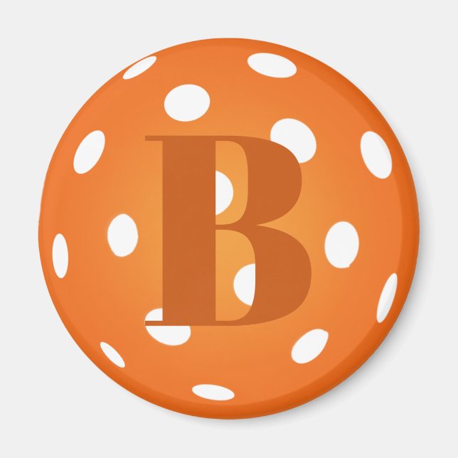 Pickleball Monogram Orange Magnet (Vorne)