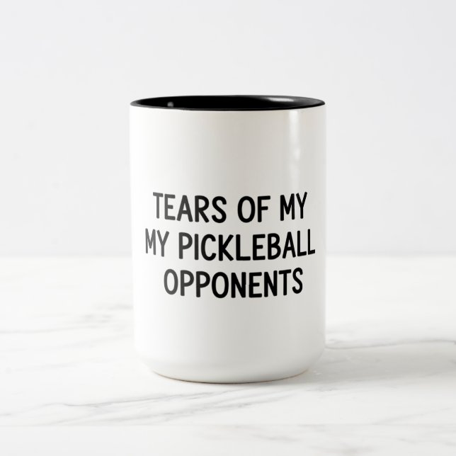 Pickleball Mug Funny Tears Of My Opponents Gift Zweifarbige Tasse (Mittel)