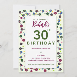 Pickleball Muster Stil farbenfroh Pickleball Gebur Einladung