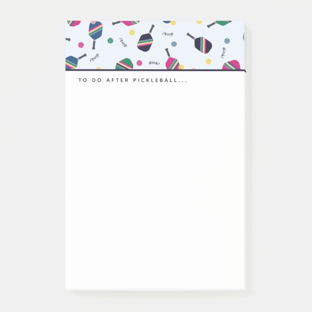 Pickleball nach Pickleball Dink Post-it Klebezettel (Vorderseite)