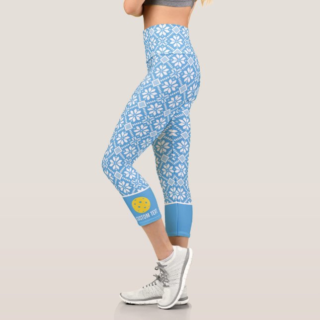 Pickleball Niedlich drucken Winterschneeflocke Eig Capri Leggings (Links)