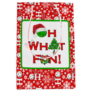 Pickleball Oh, was Spaß Weihnachten rot und weiß Mittlere Geschenktüte