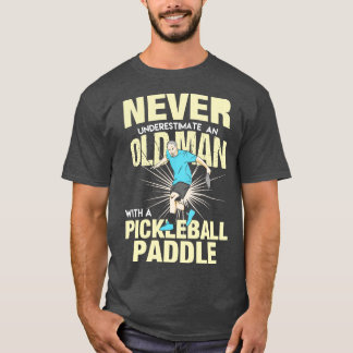 Pickleball Old Man mit Pickleball Paddel T-Shirt