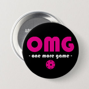 Pickleball One More Game Black / Pink Button