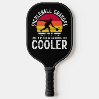 Pickleball-Opa Retro-Sonnenuntergangs-Silhouette Pickleball Schläger