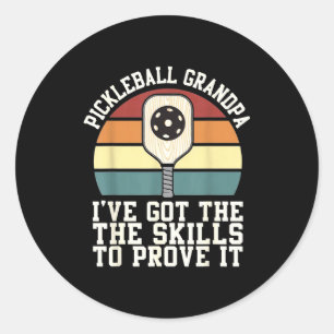Pickleball-Opa Vintage-Sonnenuntergang-Paddle Runder Aufkleber