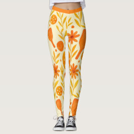 Pickleball Orange Petal Active Fit Leggings