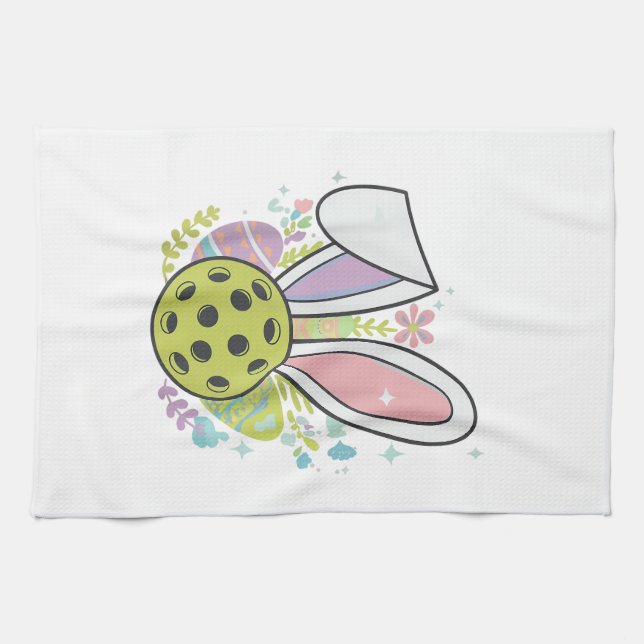 Pickleball-Oster-T-Shirt Geschirrtuch (Horizontal)