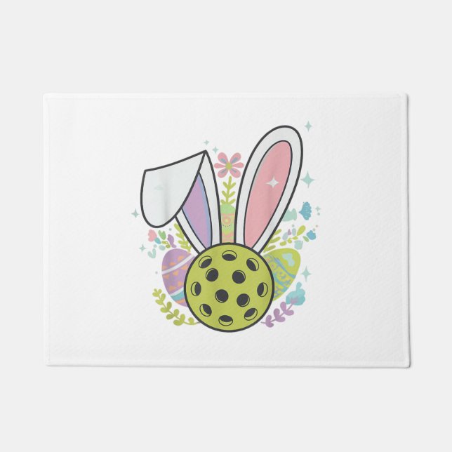 Pickleball Ostern T-Shirt Fußmatte (Vorderseite)