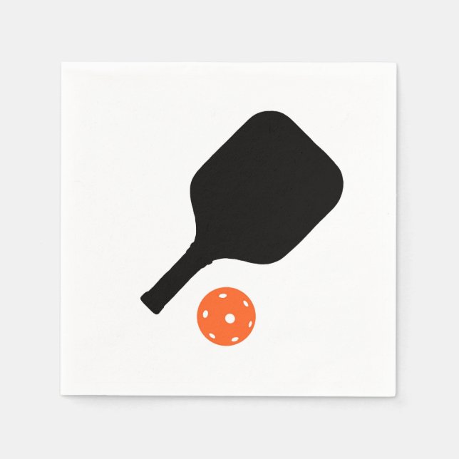 Pickleball-Paddel und orangefarbenes Pickleball Serviette (Vorderseite)