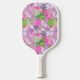 Pickleball Paddle: Abstrakte Blätter (rosa/lila) Pickleball Schläger