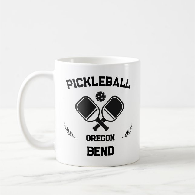 Pickleball Paddle & Ball Bend Oregon USA Kaffeetasse (Links)