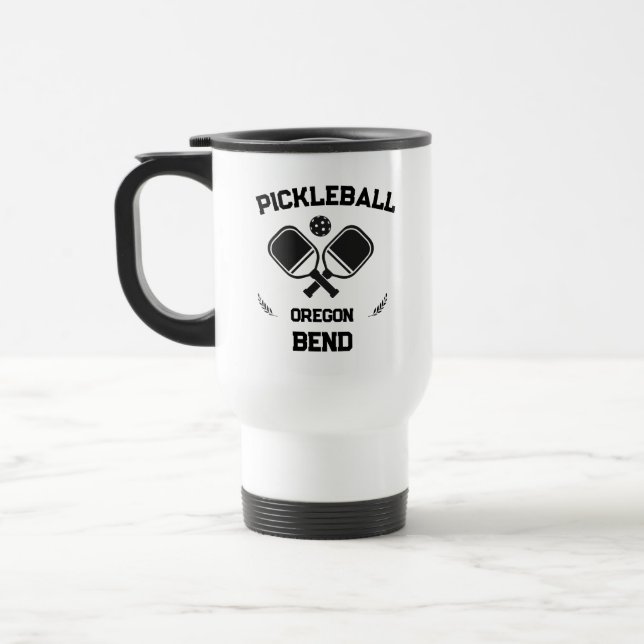 Pickleball Paddle & Ball Bend Oregon USA Reisebecher (Links)