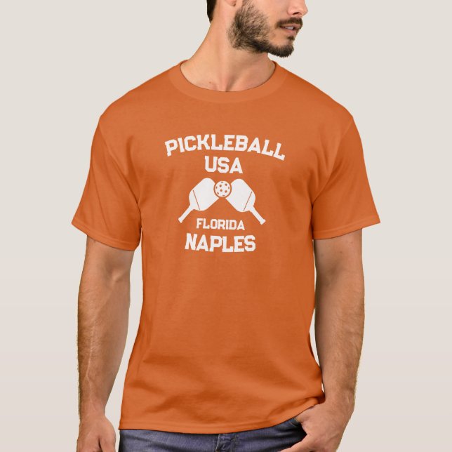 Pickleball Paddle Ball Neapel Florida USA Custom T-Shirt (Vorderseite)