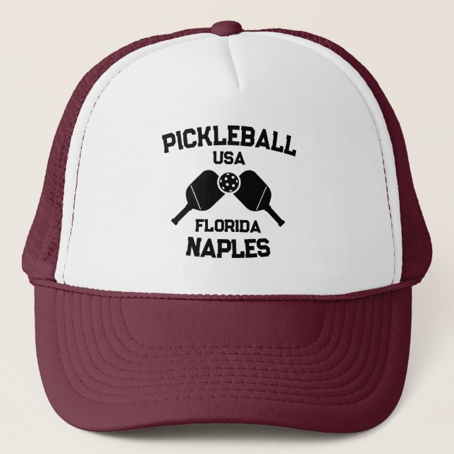Pickleball Paddle Ball Neapel Florida USA Custom Truckerkappe (Vorderseite)