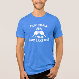 Pickleball Paddle Ball Salzsee Utah Custom Tri-Blend Shirt