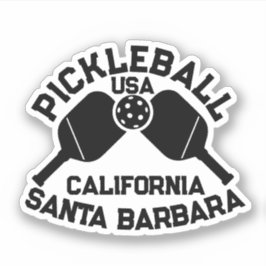 Pickleball Paddle Ball Santa Barbara CA Custom Aufkleber