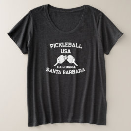 Pickleball Paddle Ball Santa Barbara USA Custom Große Größe T-Shirt