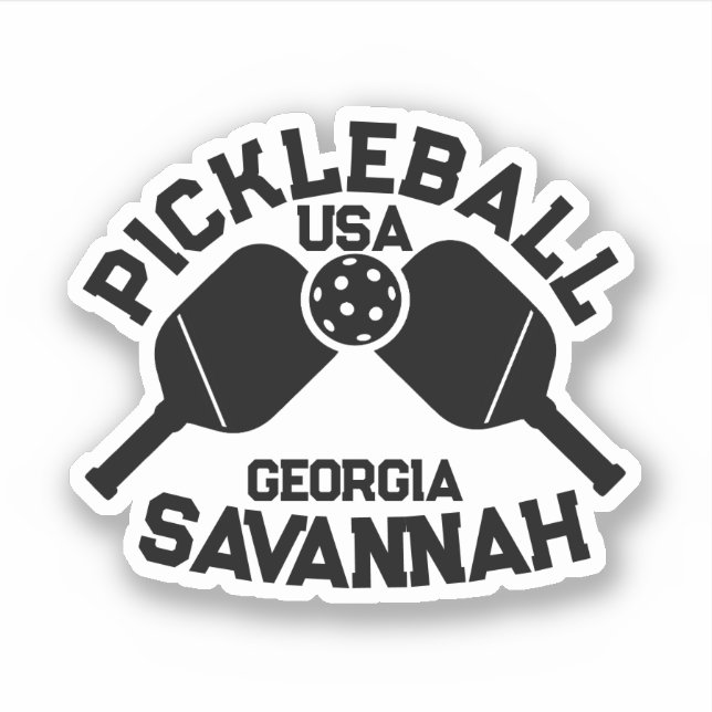 Pickleball Paddle & Ball Savannah Georgia Custom Aufkleber (Vorderseite)