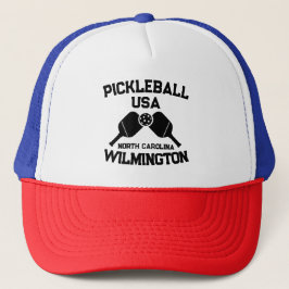 Pickleball Paddle Ball Wilmington NC USA Custom Truckerkappe