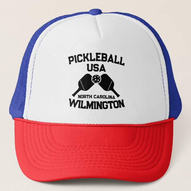 Pickleball Paddle Ball Wilmington NC USA Custom Truckerkappe (Vorderseite)