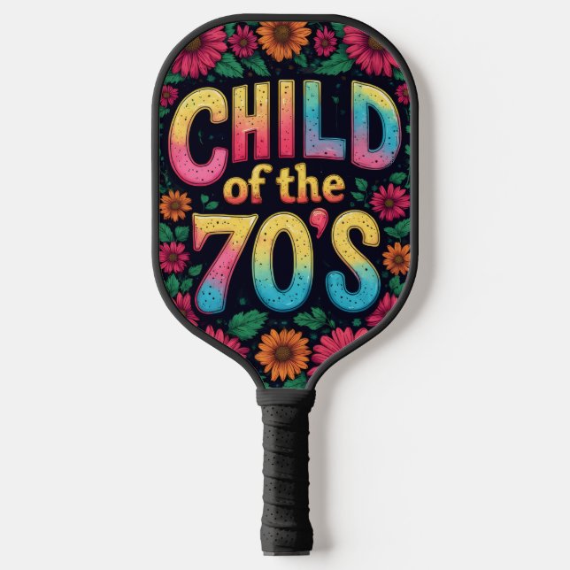 Pickleball Paddle CHILD OF THE 70'S - Retro Art (Vorderseite)