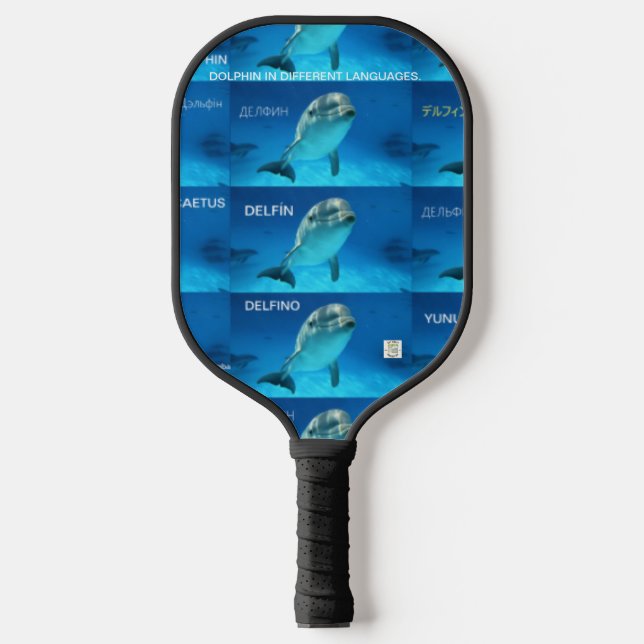 PICKLEBALL PADDLE DOLPHIN IN VERSCHIEDENEN SPRACHE (Vorderseite)