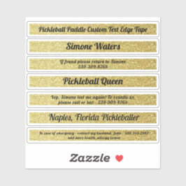 Pickleball Paddle Edge Tape Individuelle Name Gold Aufkleber