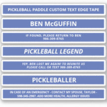 Pickleball Paddle Edge Tape Individuelle Name ICE 