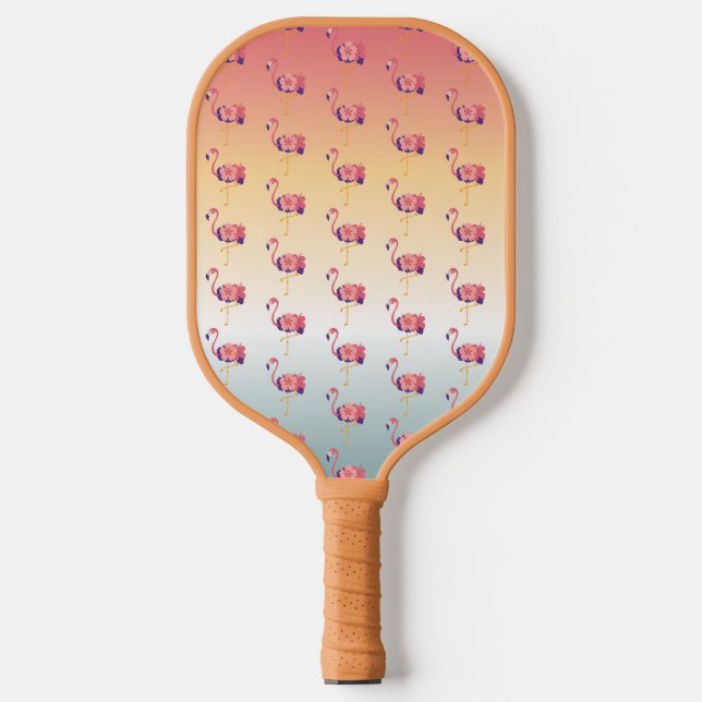 Pickleball Paddle Flamingo Sunset Birds (Vorderseite)