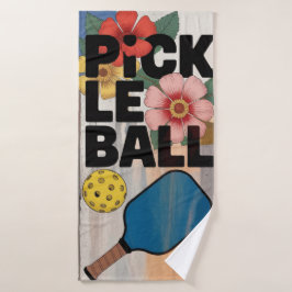 Pickleball Paddle Floral Resort Sporttuch Badehandtuch