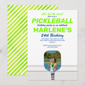 Pickleball Paddle Foto Dink Preppy Birthday Party Einladung