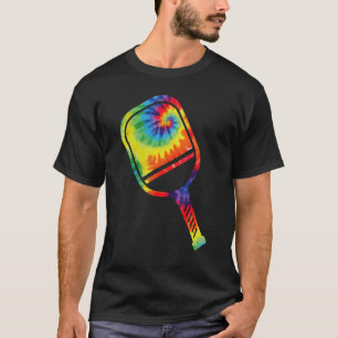 Pickleball Paddle Gefärbte Krawatte Retro 80er 90s T-Shirt