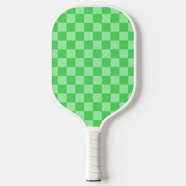 Pickleball Paddle, grüner Karo Schläger (Vorderseite)