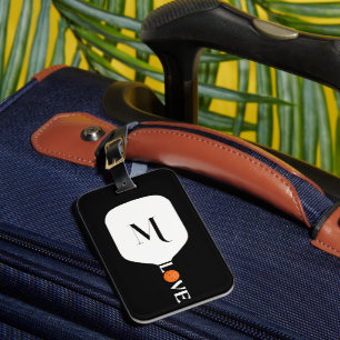 Pickleball Paddle Liebe Orange Ball Personalisiert Gepäckanhänger